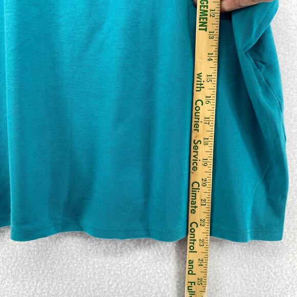 EILEEN FISHER Top XL Organic Cotton Interlock Jersey Crewneck Short Sleeve Blue - Picture 9 of 10